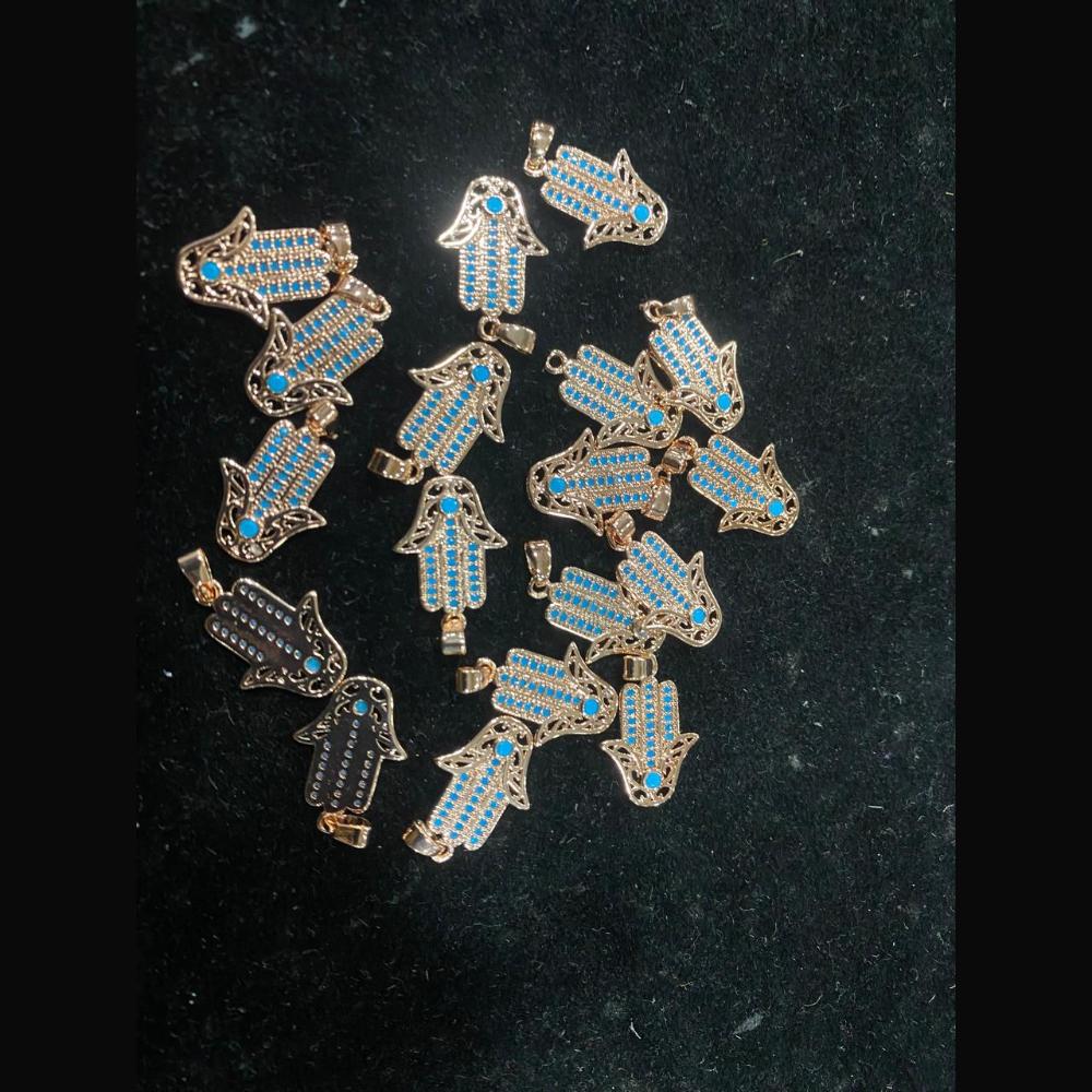 Mahavir Gold Plated Sparkling Austrian Stones Charm