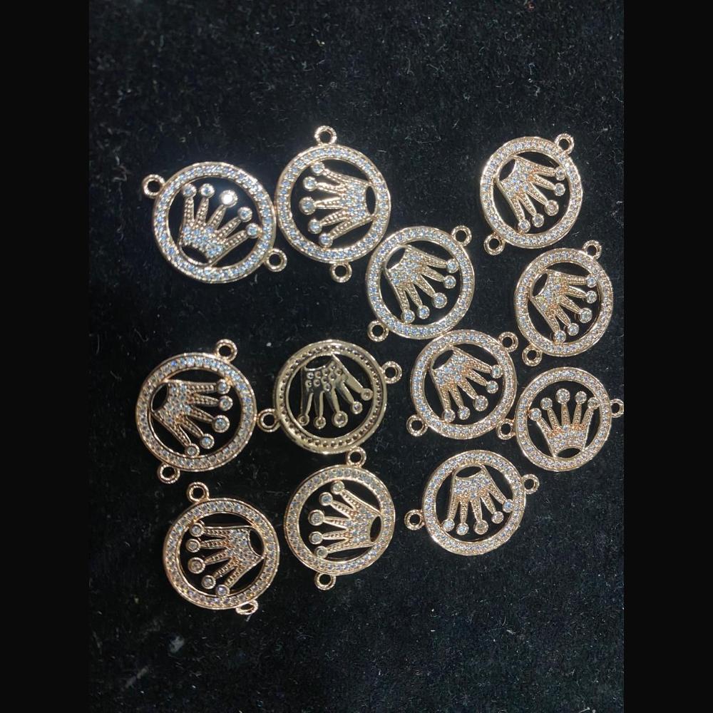 Mahavir Gold Plated Sparkling Austrian Stones Charm