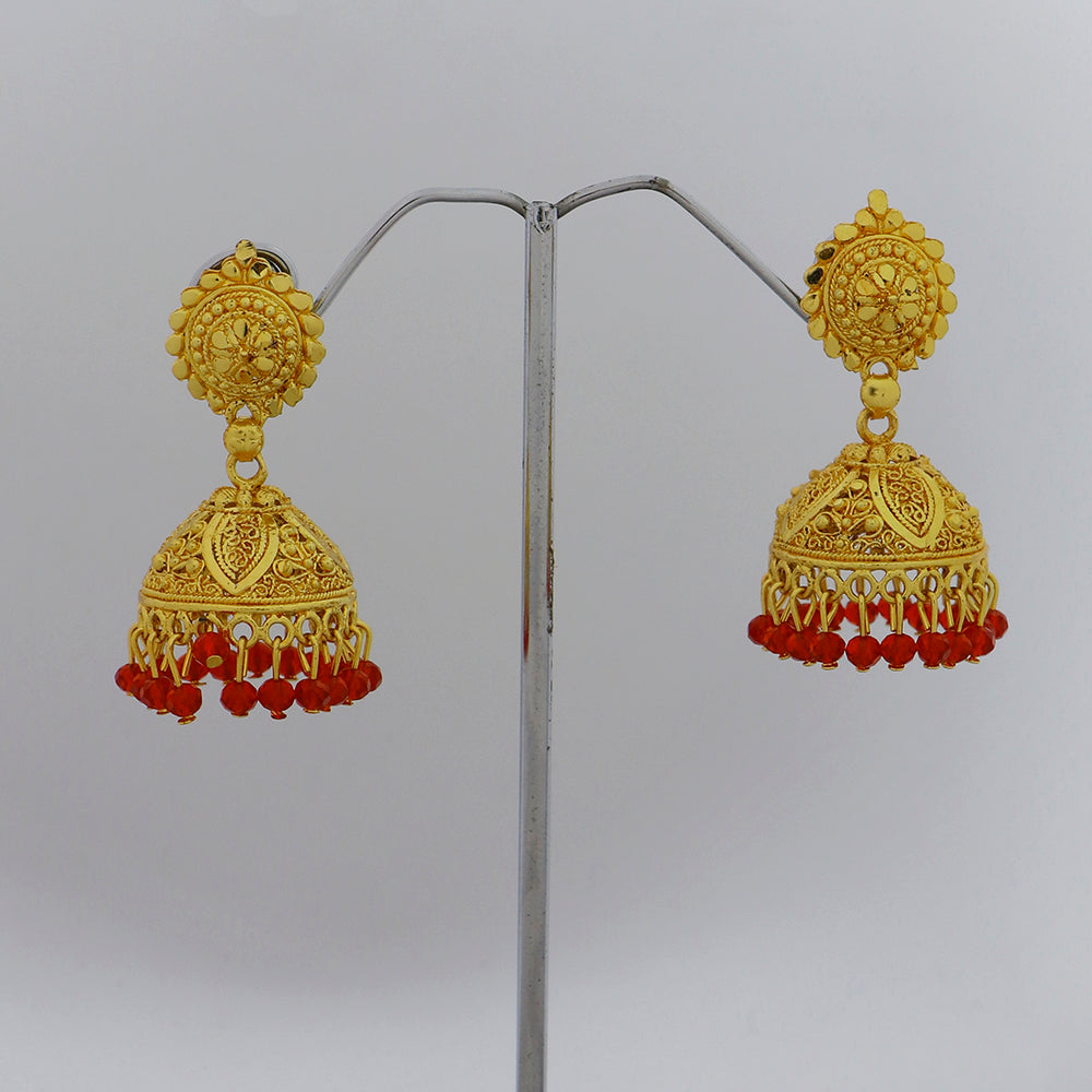 Mahavir DYE Gold Plated Premium Pearl Jhumki Earrings (Pack of 6)