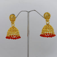 Mahavir DYE Gold Plated Premium Pearl Jhumki Earrings