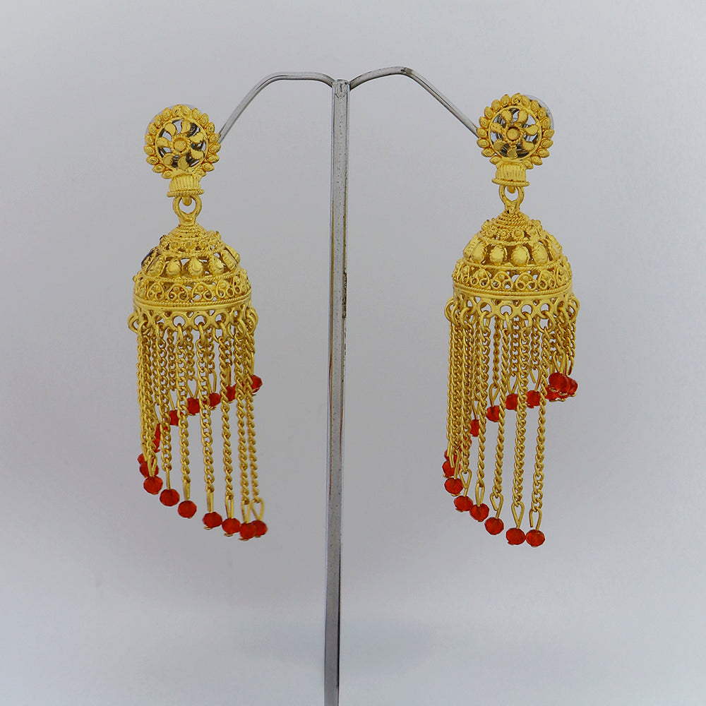 Mahavir DYE Gold Plated Premium Pearl Jhumki Earrings (Pack of 6)