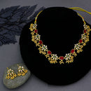 Mahavir Gold Plated Austrian Stone And Pota Pearl Necklace Set