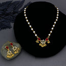 Mahavir Gold Plated Austrian Stone And Pota Pearl Necklace Set