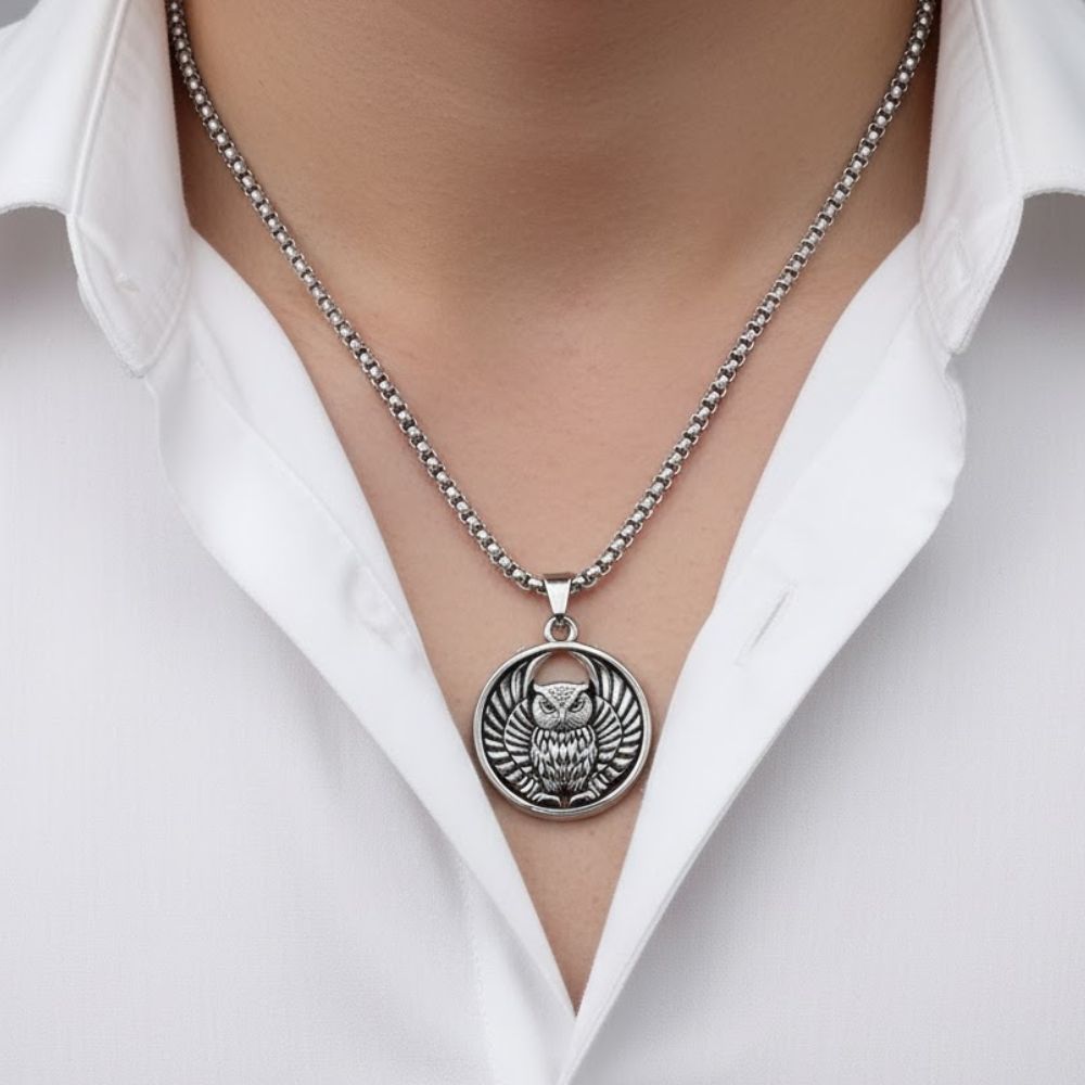 Urthn Owl Chain Pendant For Men (Pack Of 6)