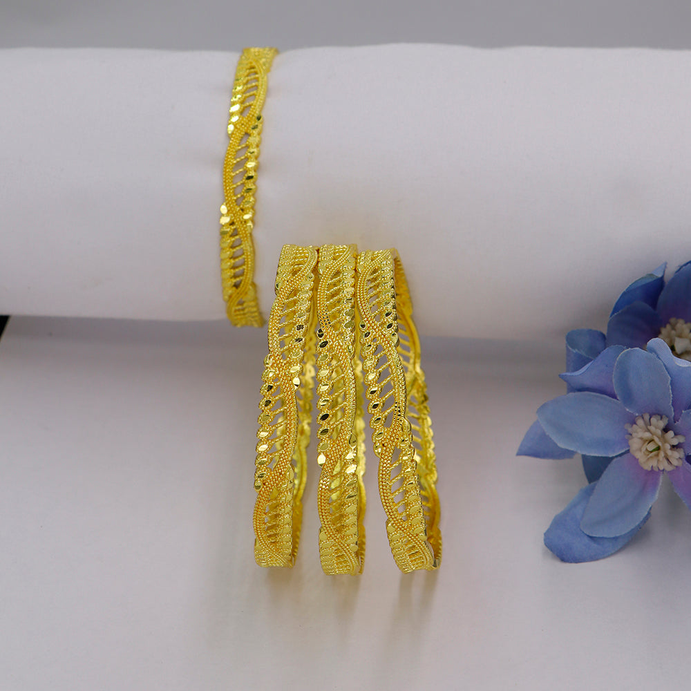 Mahavir Dye Gold Plated Designer Bangles Set (Pack of 6)