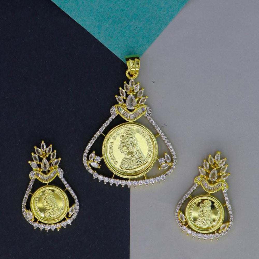 Mahavir Dye Gold Plated Designer Pendant Set (Pack of 12)