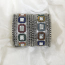 Shree Asha Bangles Crystal Stone And Pearl Bangles Set