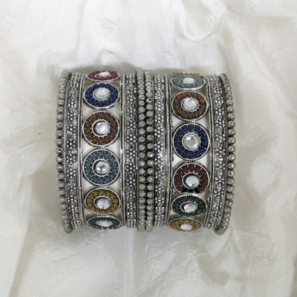 Shree Asha Bangles Kundan Stone And Pearl Bangles Set