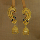 Mahavir DYE Gold Plated Premium Earcuff Meenakari Jhumki Earrings