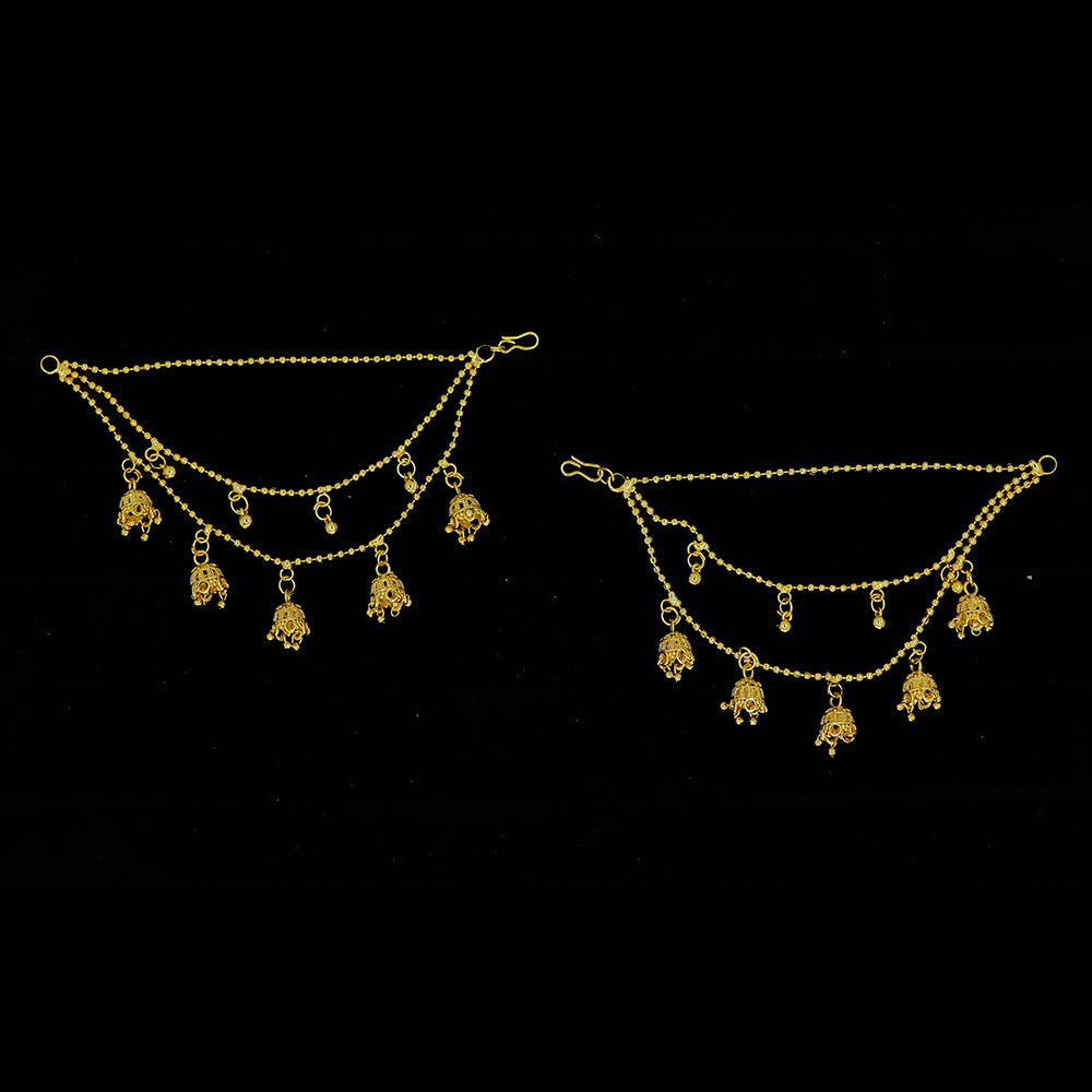 Mahavir Designer Triple Layer Pearl Kaan Chain (Pack of 6)