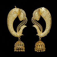 Mahavir Dye Gold Plated Ear Cuff Jhumki Earring