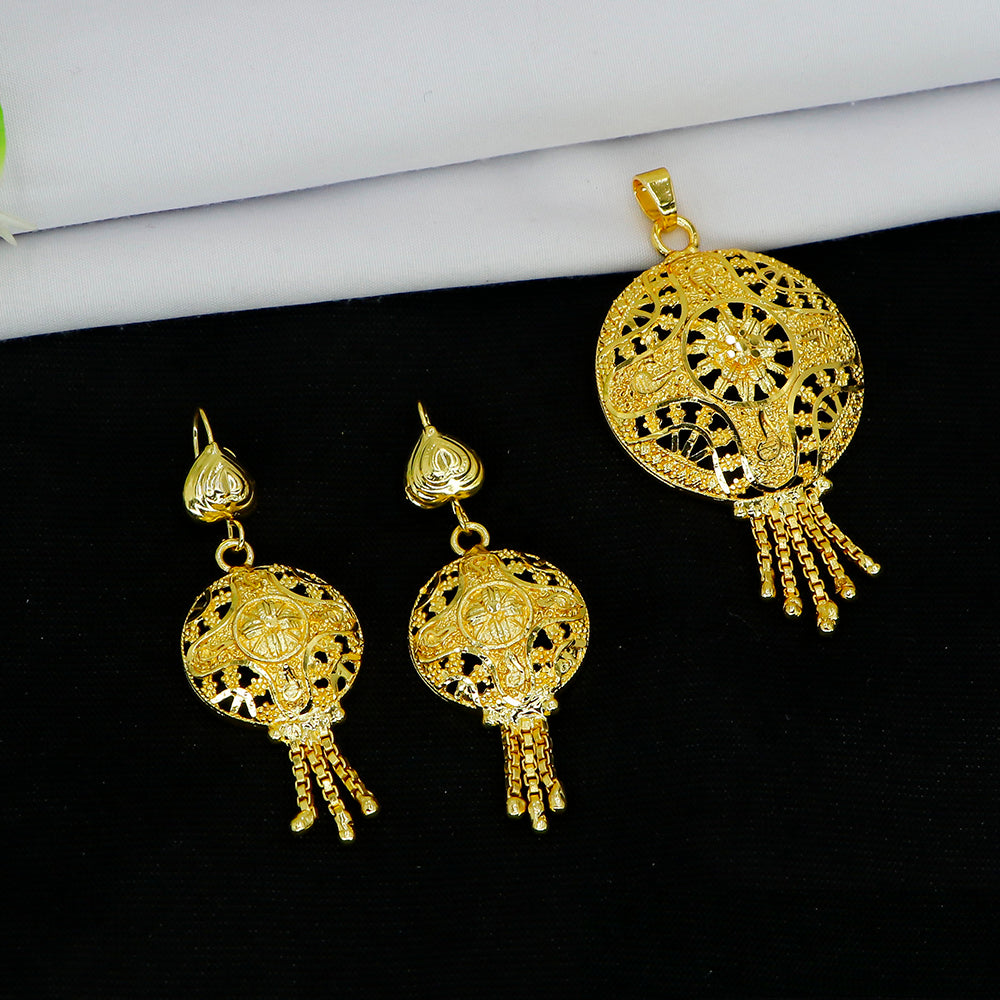 Mahavir Gold Plated Pendant Set