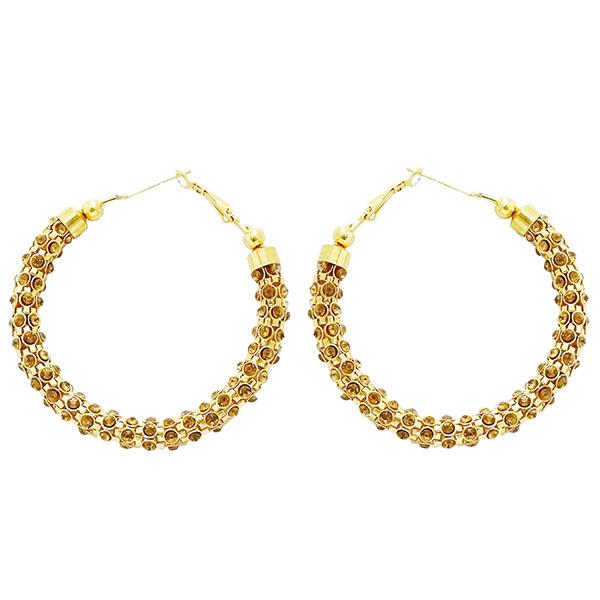 Darshana Jewels Gold Plated Austrian Stone Hoop Earrings