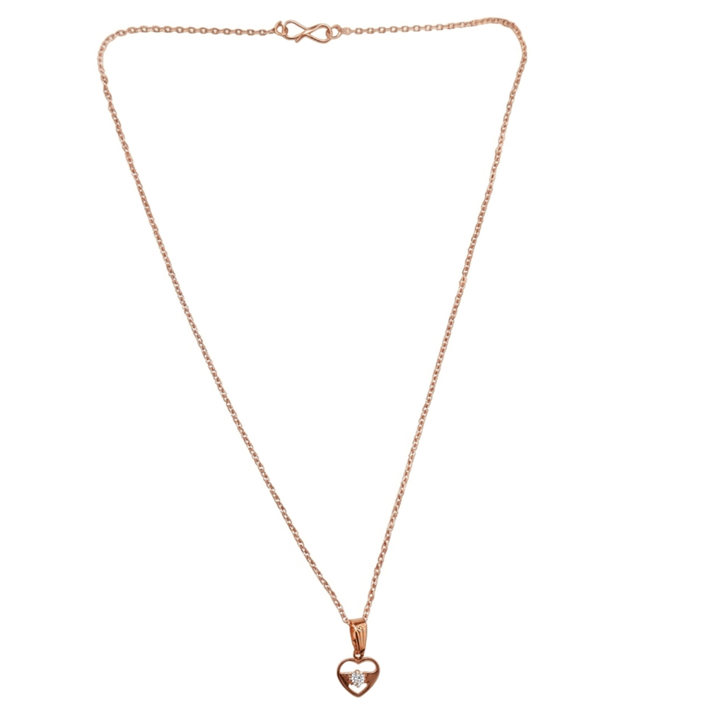Urthn Heart shape Rose Gold-Plated Chain Pendant(Pack of 12)