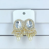 Corbeda Fashion Gold Plated Crystal And Pearl Dangler Earrings