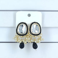 Corbeda Fashion Gold Plated Crystal And Pearl Dangler Earrings