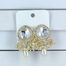 Corbeda Fashion Gold Plated Crystal And Pearl Dangler Earrings