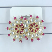 Corbeda Fashion Gold Plated Kundan Stone Stud Earrings