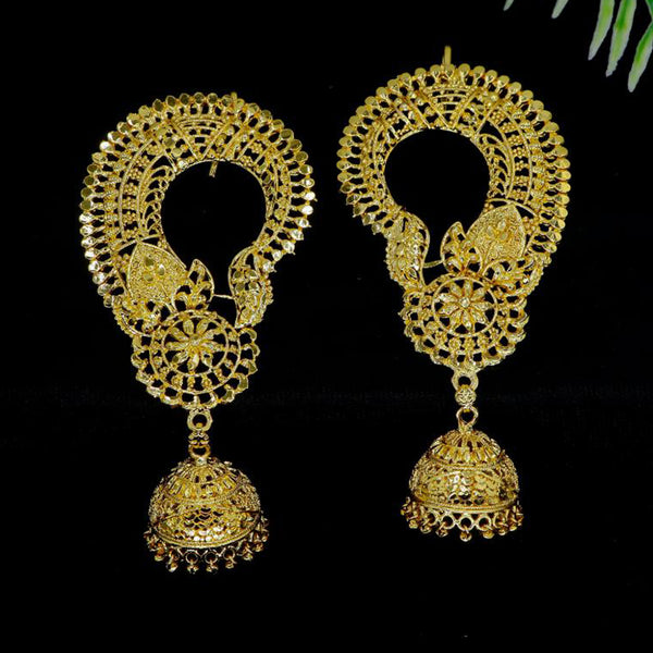 Mahavir Gold Plated Earcuff Jhumki Earrings