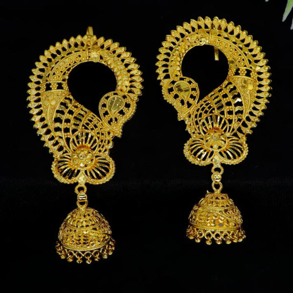 Mahavir Gold Plated Earcuff Jhumki Earrings