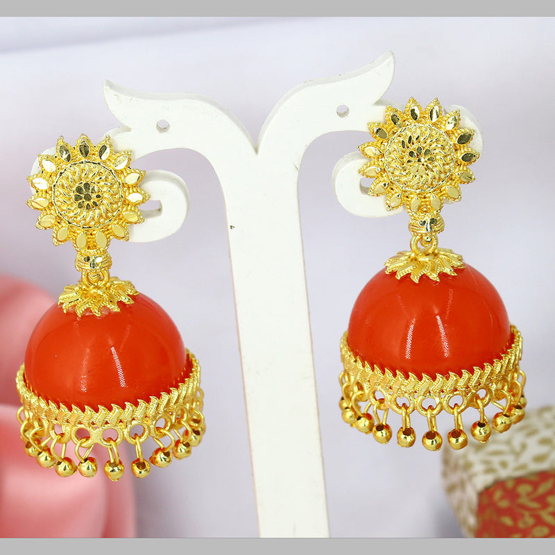 Mahavir Gold Plated Jhumki Earrings