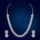 DNJ Jewelry Elegant American Diamond Statement Necklace Set Women & Girls