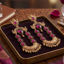 Wearhouse Fashion Elegant Pota Stone And Pearl Dangler Earrings