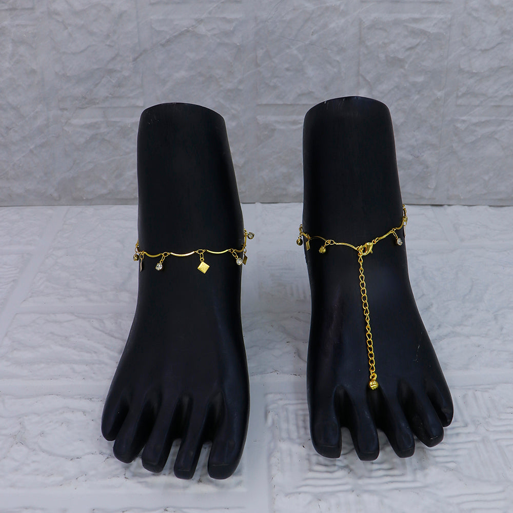 Mahavir Dye Gold Traditional Payal \Anklet (Pack of 6)