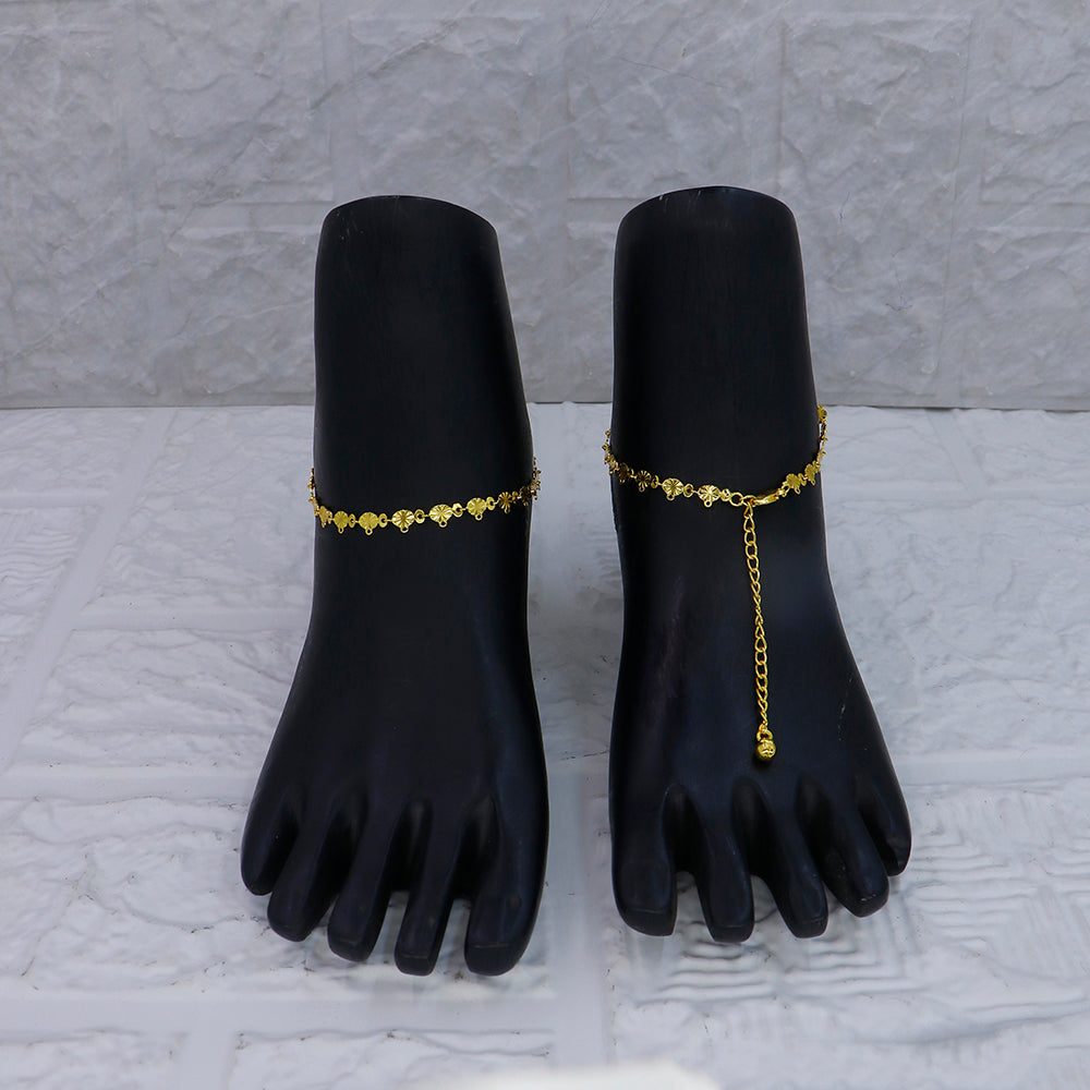 Mahavir Dye Gold Traditional Payal \Anklet (Pack of 6)