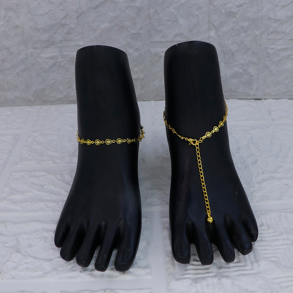 Mahavir Dye Gold Traditional Payal \Anklet (Pack of 6)