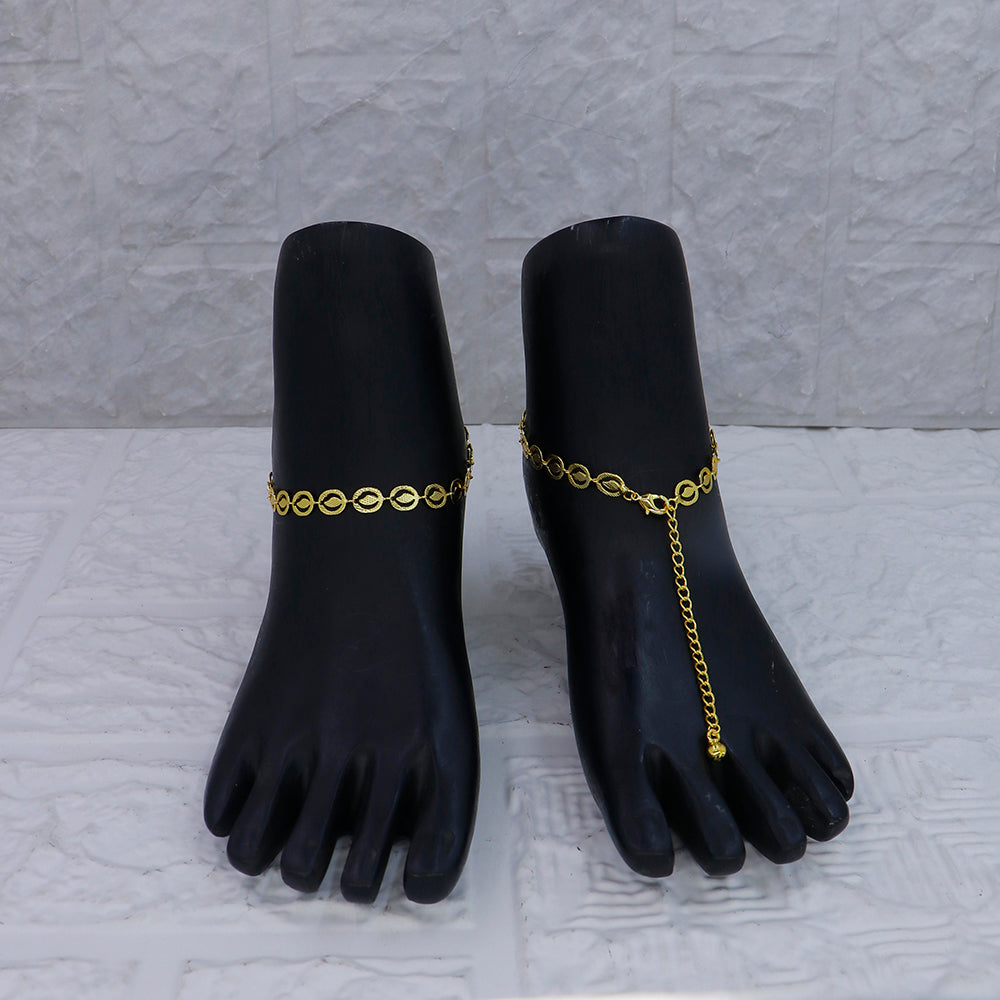 Mahavir Dye Gold Traditional Payal \Anklet (Pack of 6)