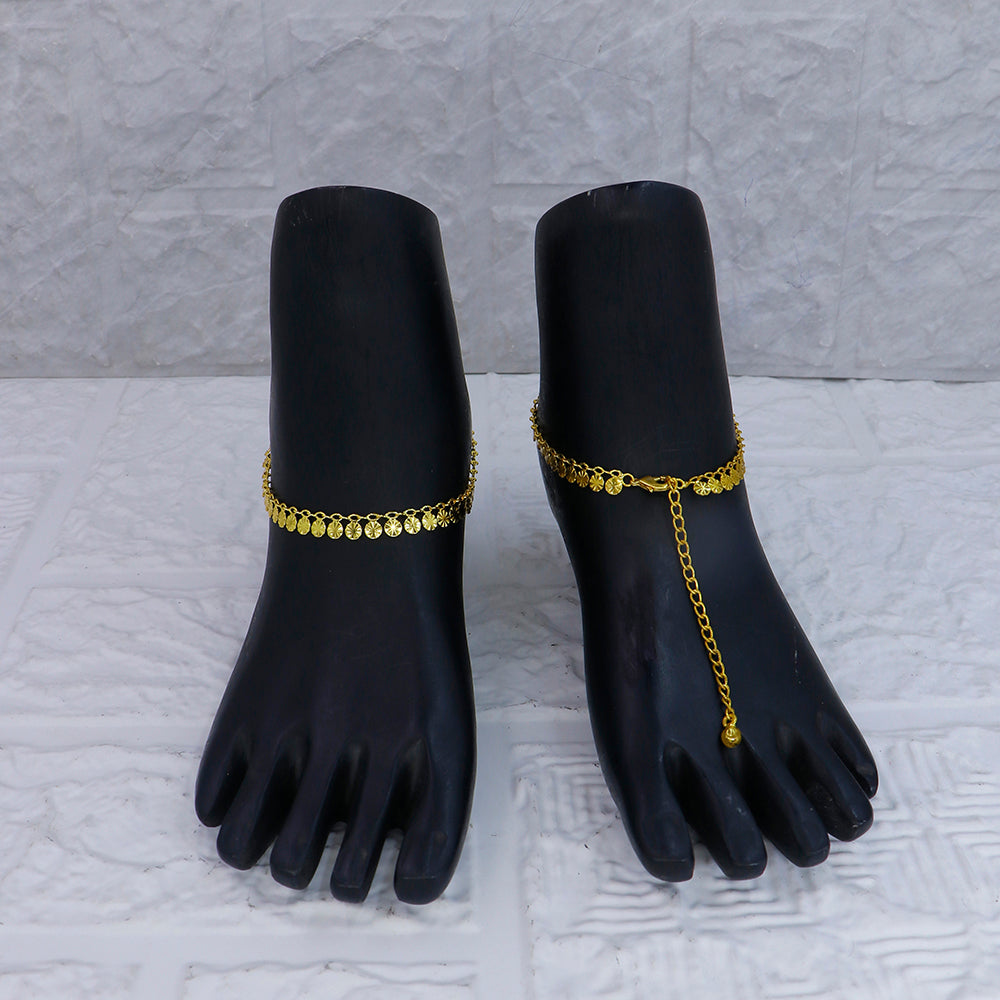 Mahavir Dye Gold Traditional Payal \Anklet (Pack of 6)