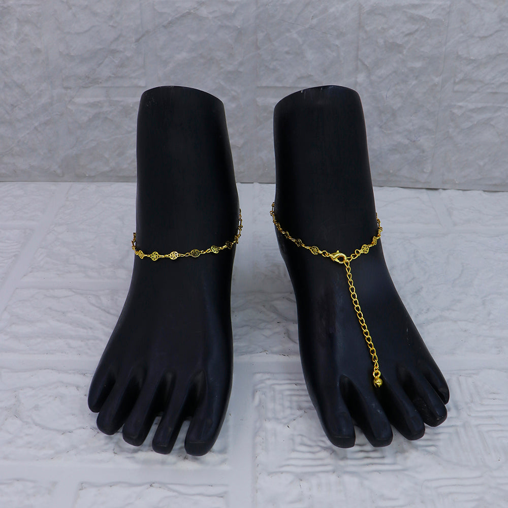 Mahavir Dye Gold Traditional Payal \Anklet (Pack of 6)