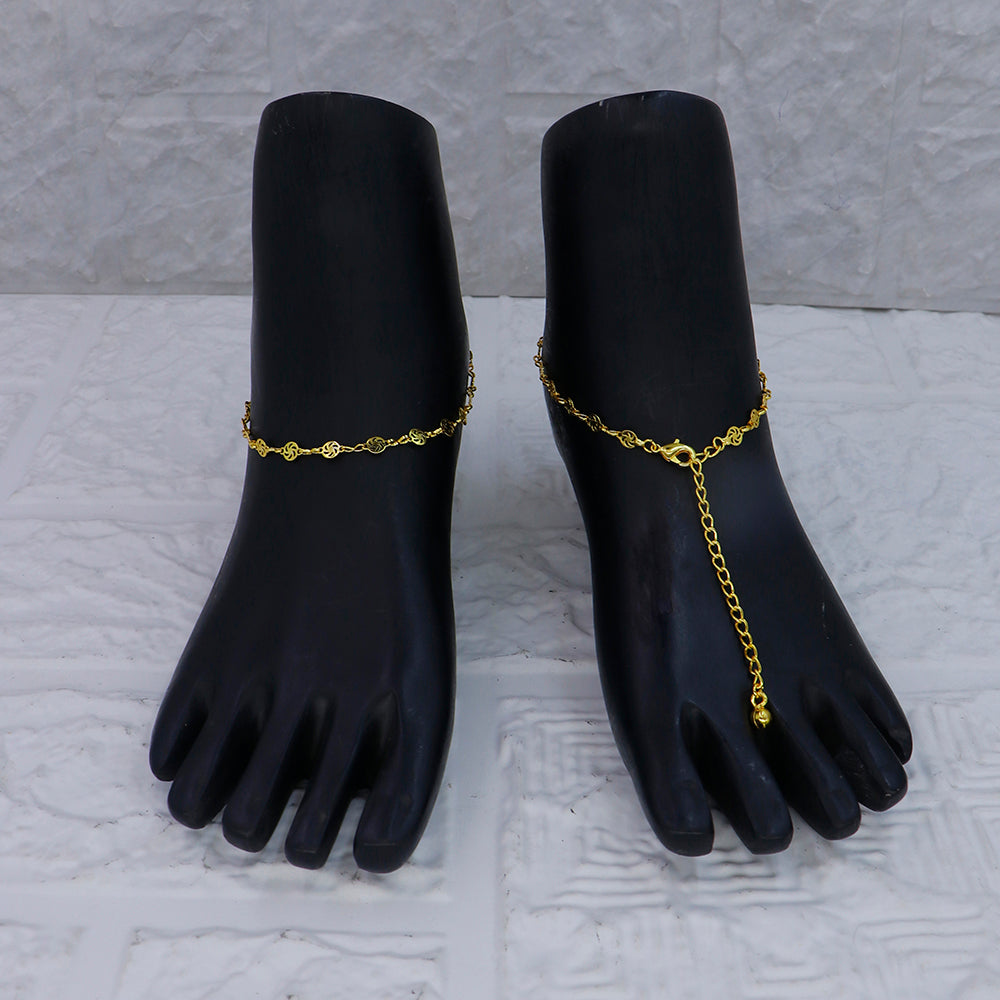 Mahavir Dye Gold Plated Traditional Payal \ Anklet  (Pack of 12)