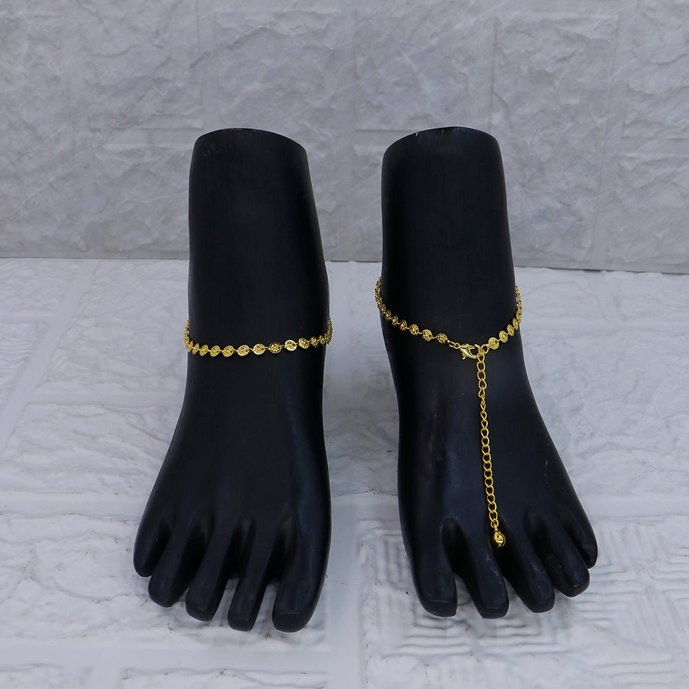 Mahavir Dye Gold Traditional Payal \Anklet (Pack of 6)