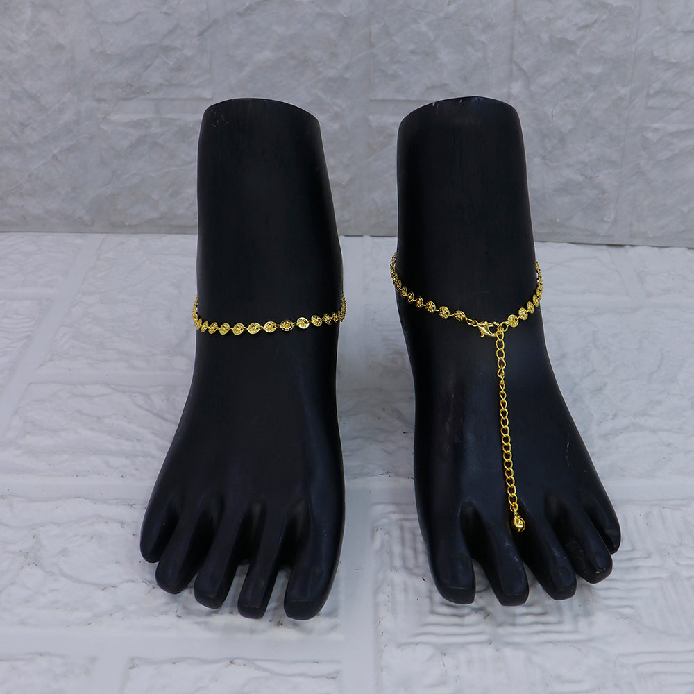 Mahavir Dye Gold Plated Traditional Payal \ Anklet  (Pack of 12)