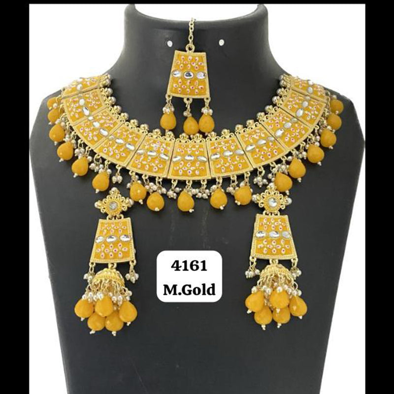 Jiah Art Jewellery Gold Plated Meenakari Necklace Set (Assorted Color)