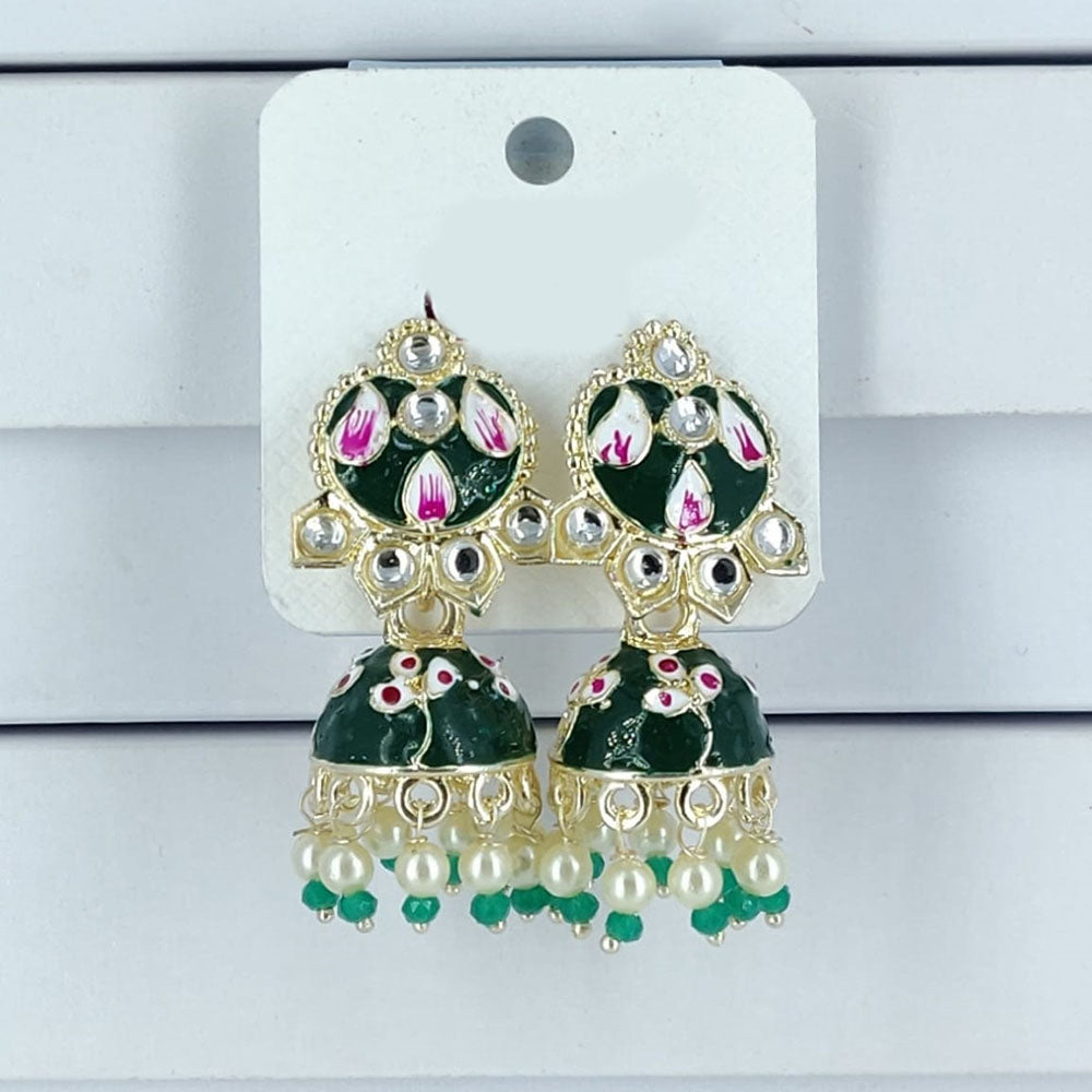 Corbeda Fashion Gold Plated Meenakari Jhumki Earrings