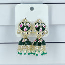 Corbeda Fashion Gold Plated Meenakari Jhumki Earrings