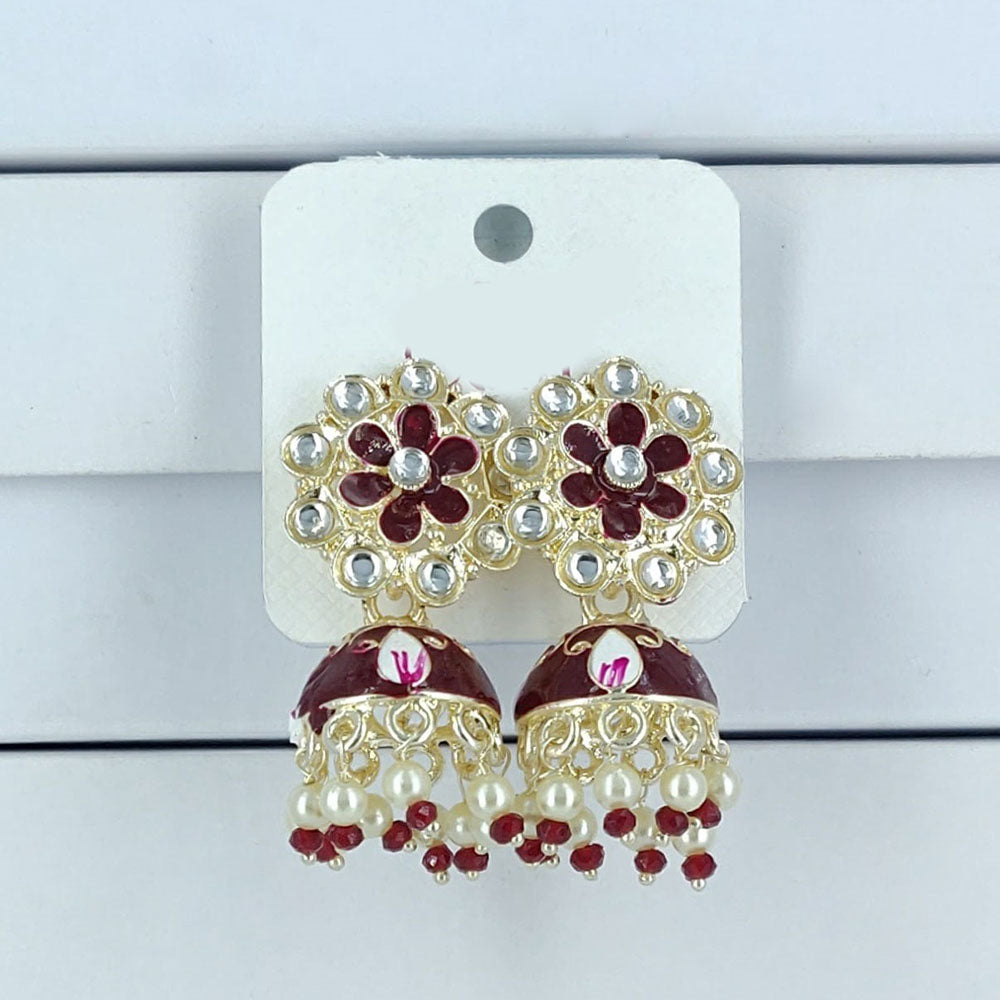 Corbeda Fashion Gold Plated Meenakari Jhumki Earrings