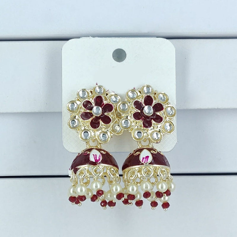 Corbeda Fashion Gold Plated Meenakari Jhumki Earrings