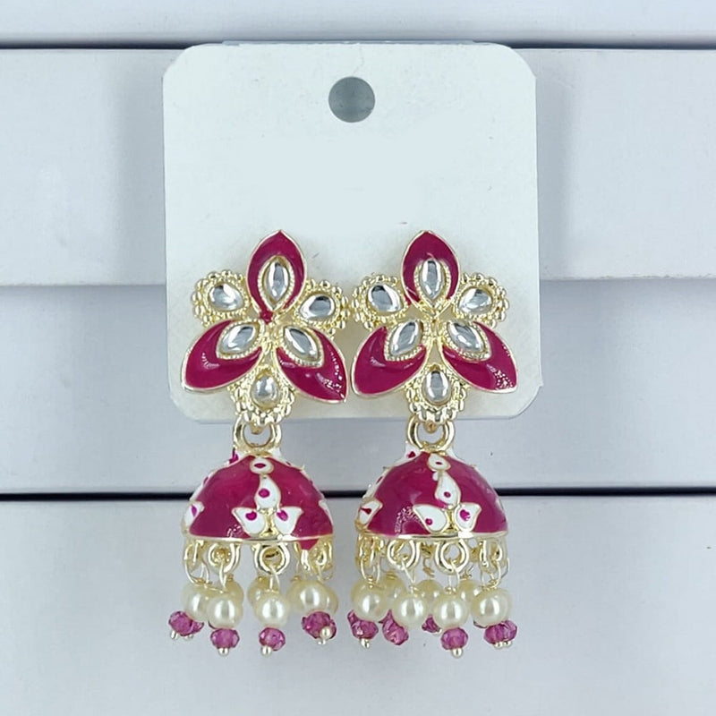 Corbeda Fashion Gold Plated Meenakari Jhumki Earrings