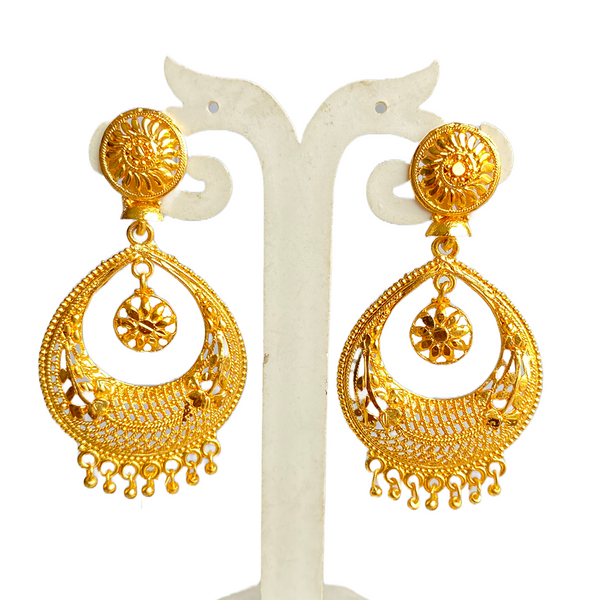 Mahavir Dye Gold Dangler Earrings