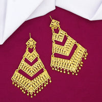 Mahavir Dye Gold Plated Dangler Earrings