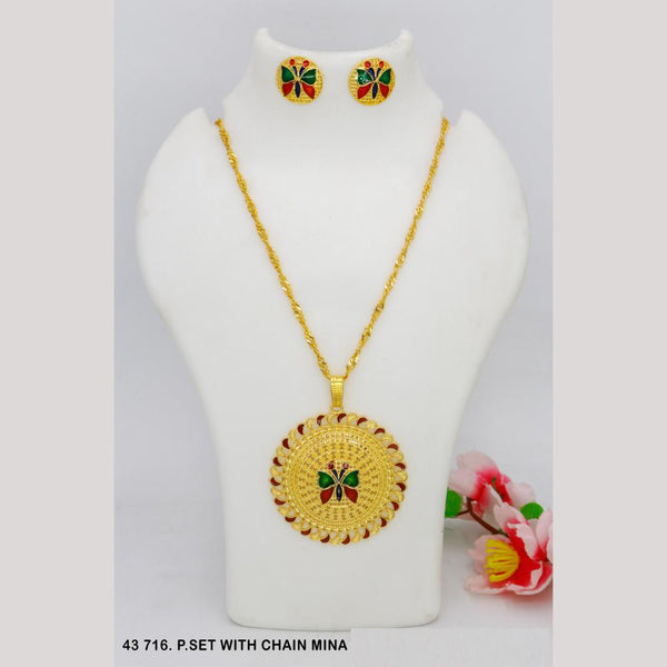 Mahavir Gold Chain Pendant Set