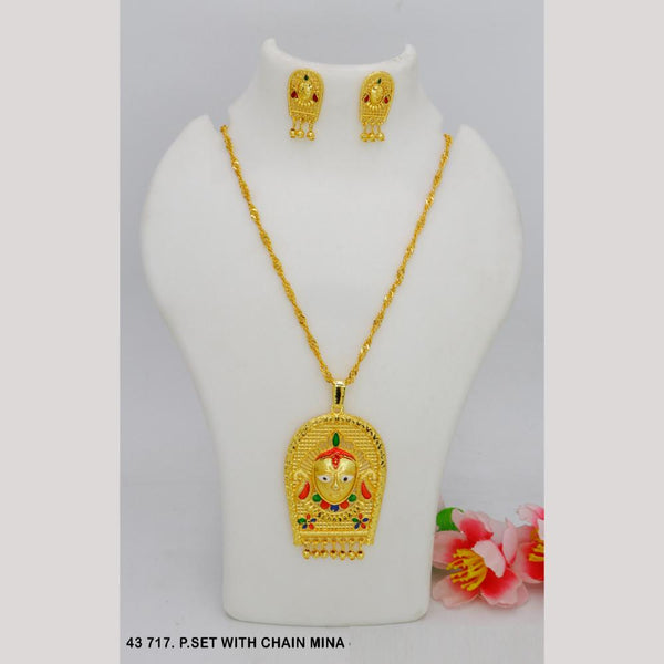 Mahavir Gold Chain Pendant Set