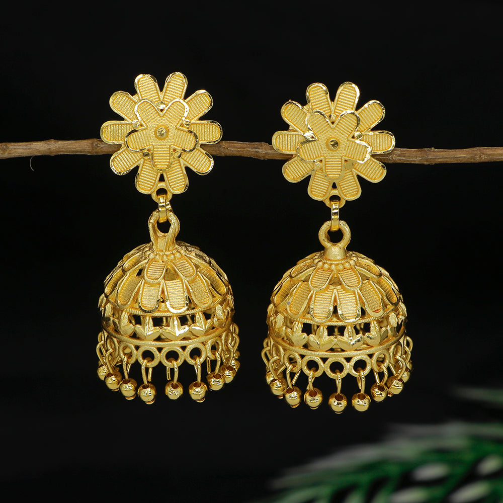 Mahavir  Gold Plated Jhumki Earrings