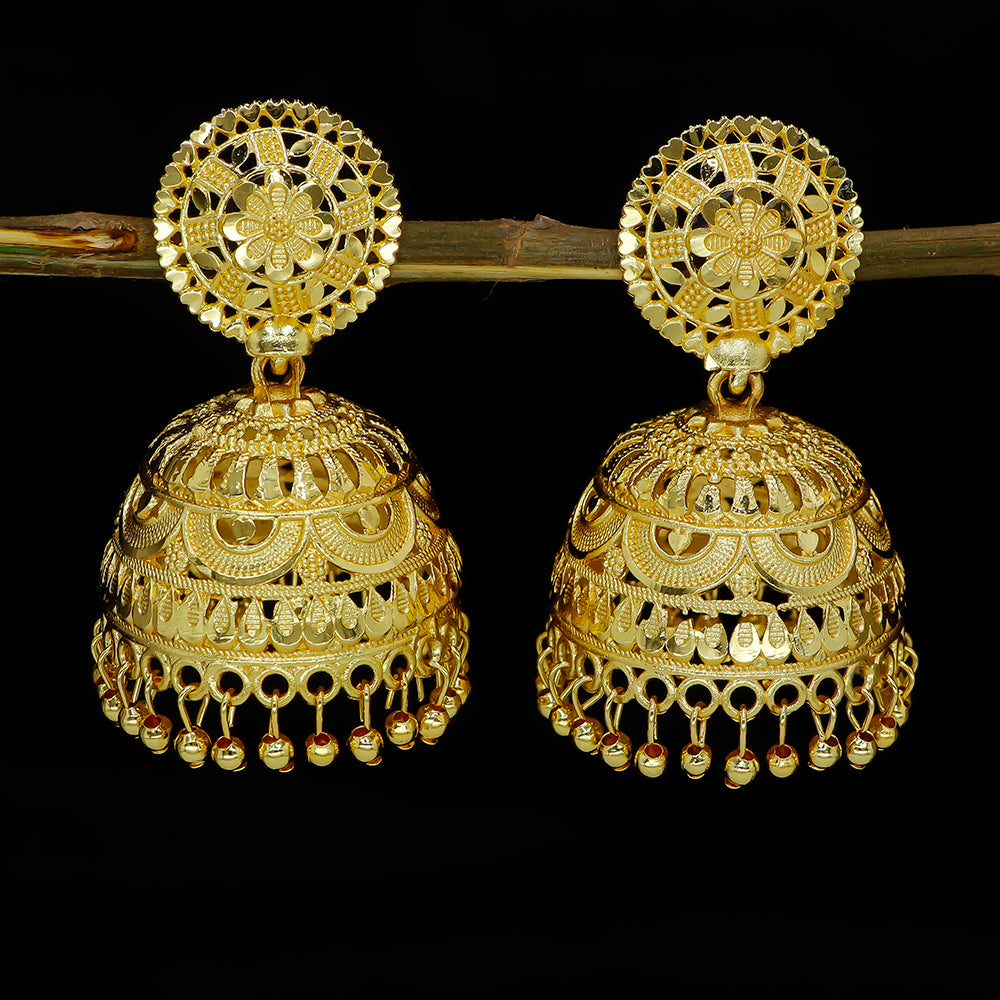 Mahavir  Gold Plated Jhumki Earrings