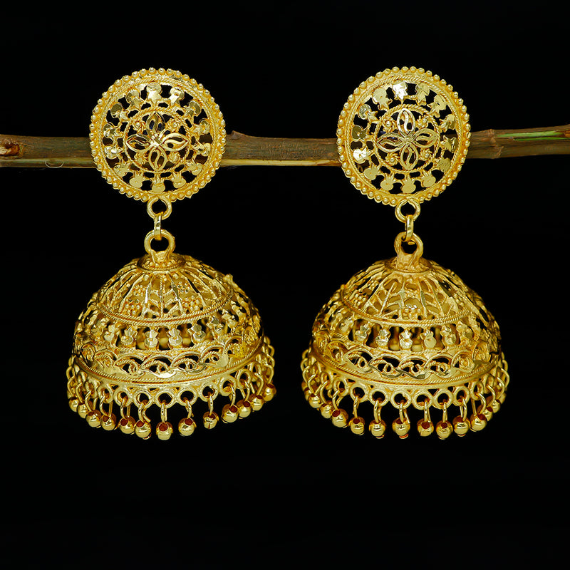 Mahavir  Gold Plated Jhumki Earrings