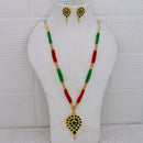 Mahavir Dye Meenakari And Pearl Chain Pendant Set 